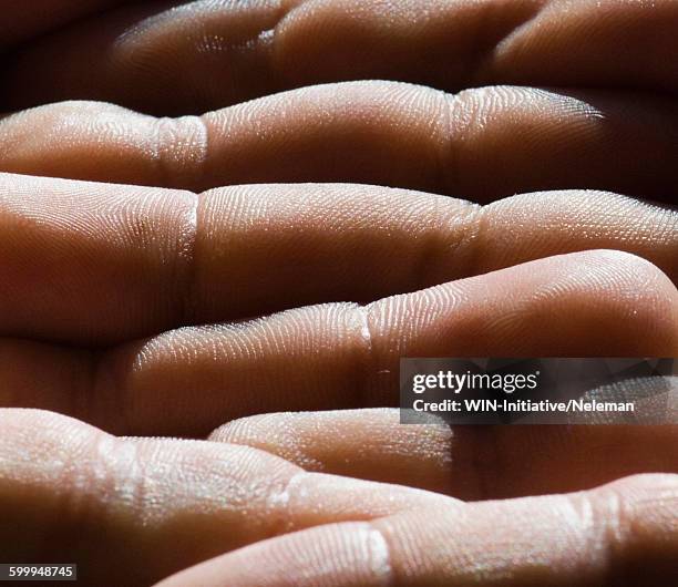 close-up of a persons fingers - manos entrelazadas fotografías e imágenes de stock