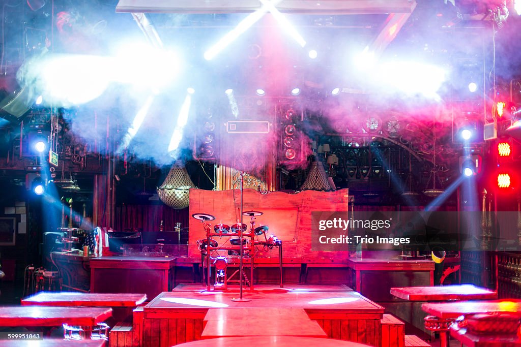 Empty stage in pub