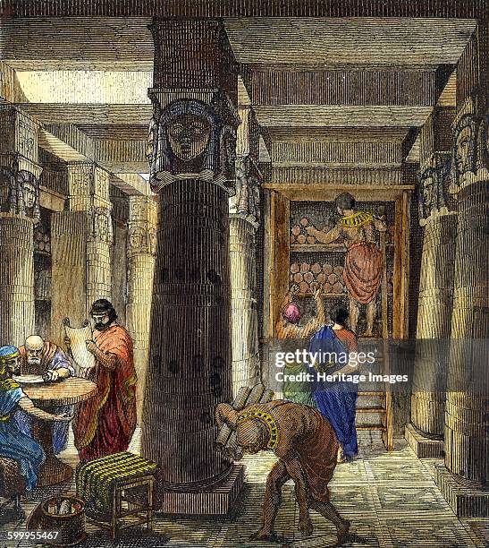 The Library of Alexandria, 1876. Private Collection. Artist : Anonymous.