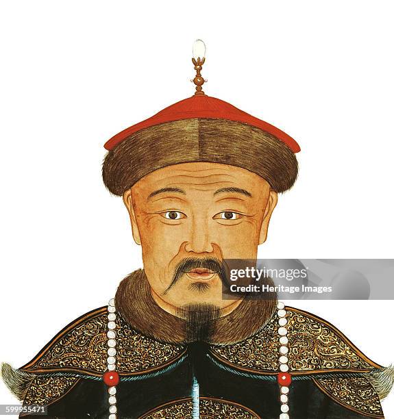 Portrait of Kublai Khan , 13th century. Found in the collection of Bibliothèque Nationale de France. Artist : Anonymous.