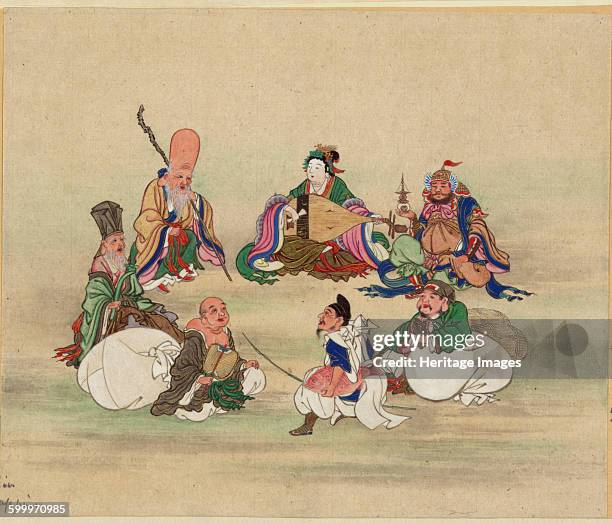 Seven Lucky Gods, ca 1878. Private Collection. Artist : Anonymous.