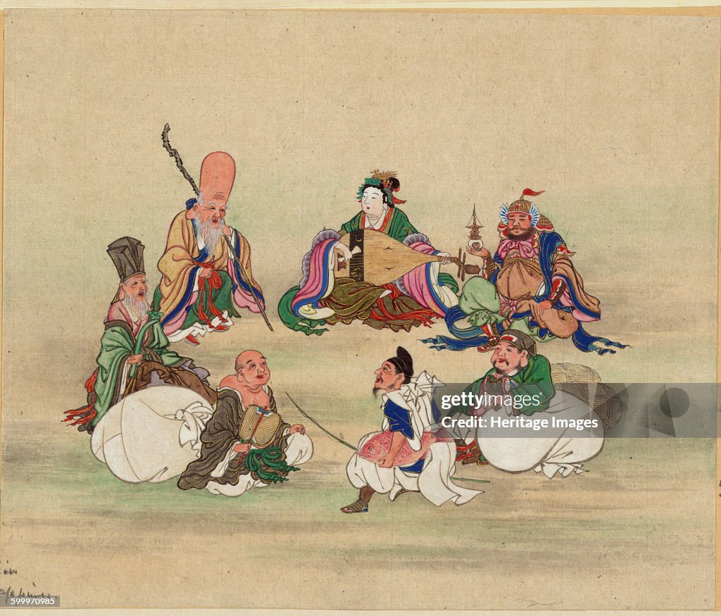 Seven Lucky Gods, ca 1878