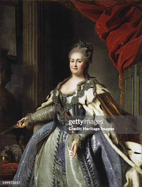 Portrait of Empress Catherine II , 1780s. Found in the collection of State Hermitage, St. Petersburg. Artist : Rokotov, Fyodor Stepanovich .