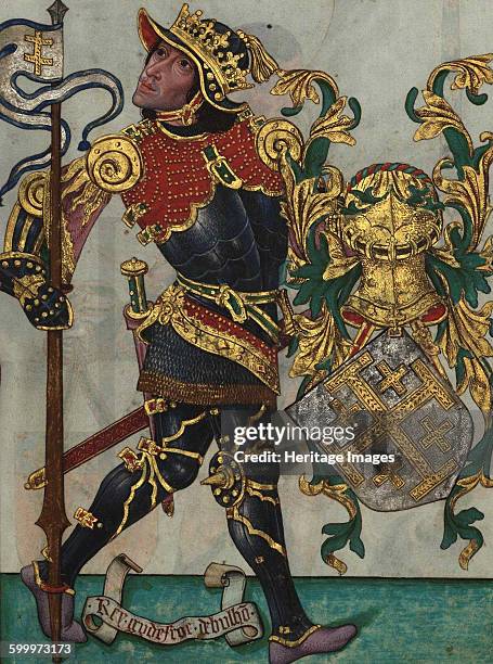 Godfrey of Bouillon , 1509. Found in the collection of Arquivo Nacional da Torre do Tombo. Artist : Anonymous.