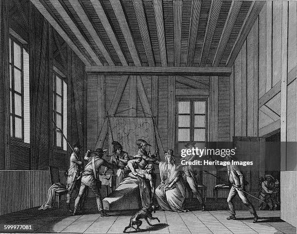 The Assassination of Jean-Paul Marat, c. 1795. Private Collection. Artist : Berthault, Pierre Gabriel .