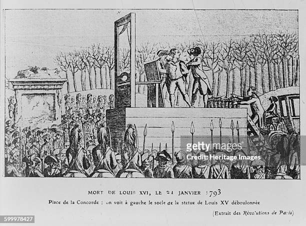 The Execution of Louis XVI in the Place de la Revolution on 21 January 1793, c. 1793. Private Collection. Artist : Anonymous.