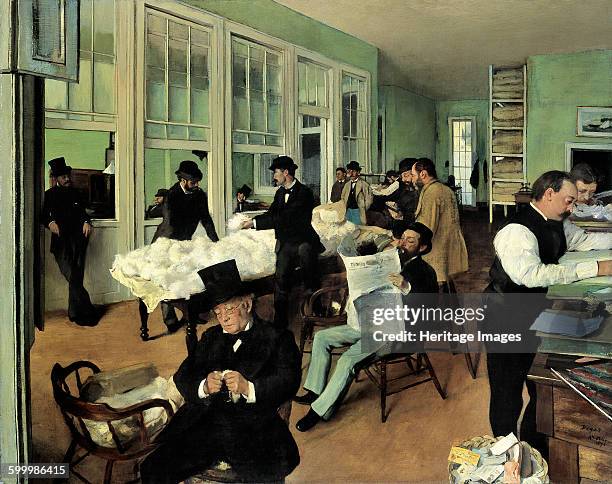 Cotton Office in New Orleans , 1873. Found in the collection of Musée des beaux-arts de Pau. Artist : Degas, Edgar .