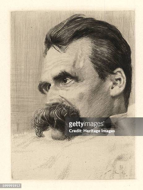 Portrait of Friederich Nietzsche, 1899-1900. Private Collection. Artist : Olde, Hans .