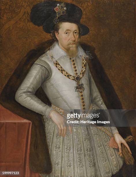 Portrait of King James I of England , Early 17th century. Private Collection. Artist : De Critz , John, the Elder .