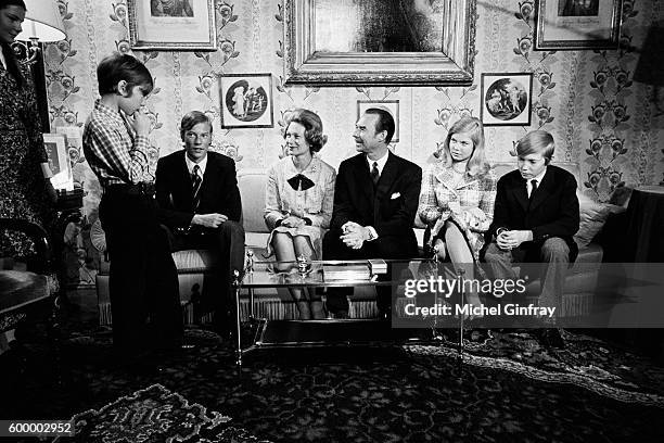 The royal family of Luxembourg : Prince Guillaume, Prince Henri, Grand Duchess Charlotte, Grand Duke Jean, Princess Marie Astrid and Prince Jean.