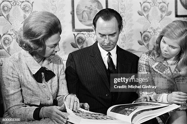 Grand Duchess Charlotte of Luxembourg with Grand Duke Jean and Princess Marie Astrid.