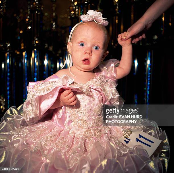 American girl competing in beauty contest.