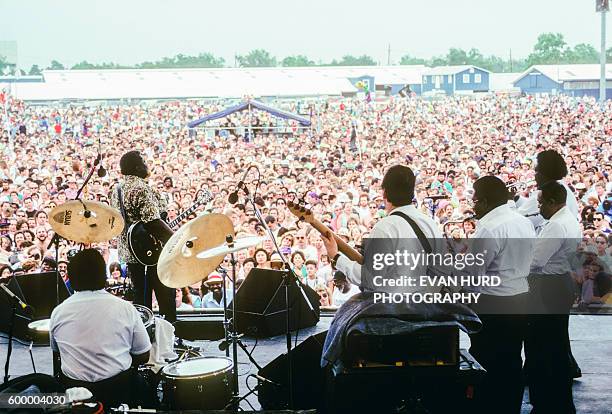 American blues musician, singer, songwriter, and guitarist B.B. King during the New Orleans Jazz & Heritage Festival.