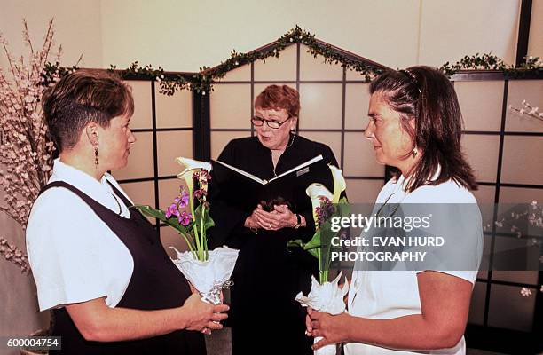 Two women getting married in San Francisco.