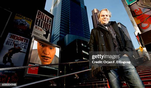 "Pink Panther 2" director Harald Zwart photographed in Times Square.