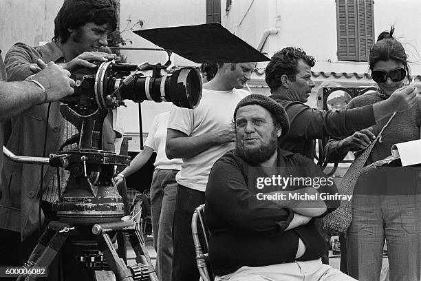 Italian director Marco Ferreri on the set of his movie Liza.