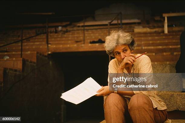 French theater director Ariane Mnouchkine, at the "Indiana" theater.