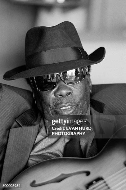 American blues singer, songwriter and guitarist John Lee Hooker during the New Orleans Jazz & Heritage Festival.