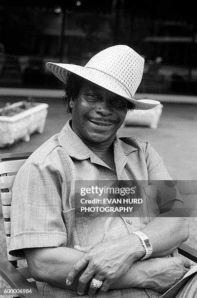 American accodionist Boozoo Chavis, aka The King of Zydeco, during the New Orleans Jazz & Heritage Festival.