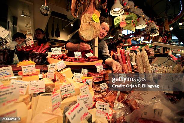 Meat market inside the Market on Granville Island.