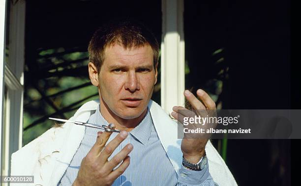 American actor Harrison Ford at the Bel Air Hotel.