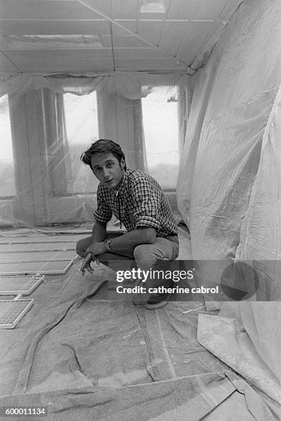 French journalist, actor and film director Antoine de Caunes during the era of television shows "Les enfants du rock" et "Rapido".