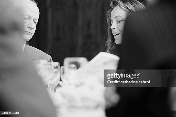 Gilles Jacob with Italian actress Greta Scacchi, a member of the 1996 jury at the Cannes Film Festival.