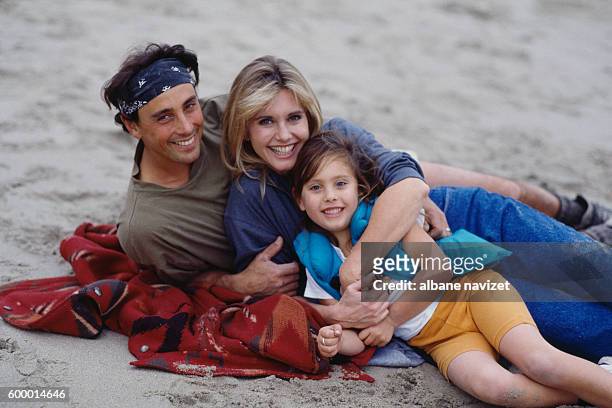 American actor and dancer Matt Lattanzi, his wife British actress and singer Olivia Newton-John, and their daughter Chloe Rose Lattanzi.