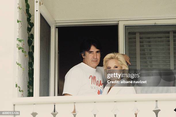 American producer Tony Scotti and his wife Bulgarian-born French singer Sylvie Vartan in their Los Angeles home.