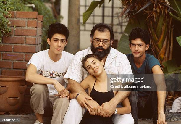 American director, screenwriter and producer Francis Ford Coppola and his children Gian-Carlo, Roman and Sofia, he had with Eleanor Neil.