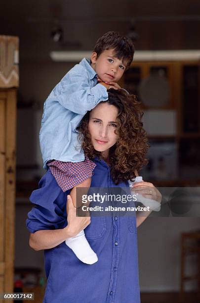 American model and actress Andie MacDowell and her son Justin.
