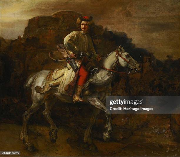 The Polish Rider, c. 1655. Found in the collection of Frick Collection, New York. Artist : Rembrandt van Rhijn .