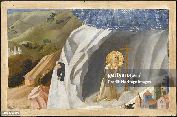 Saint Benedict Tempted in the Wilderness, 1430. Found in the collection of Musée Condé, Chantilly. Artist : Angelico, Fra Giovanni, da Fiesole .