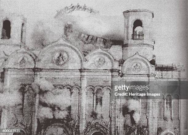 The Demolition of the Cathedral of Christ the Saviour in Moscow, 1931. Found in the collection of Moscow Photo Museum . Artist : Ilf, Ilya...