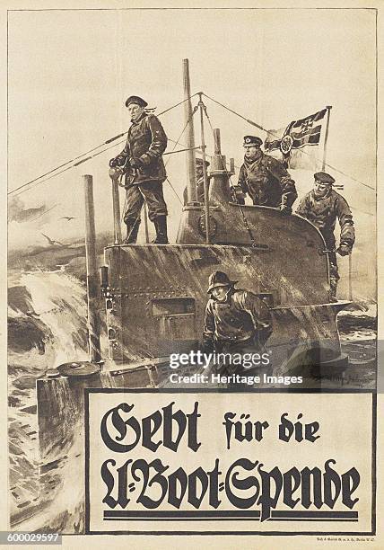 Give to the Submarine Donation. Poster, 1917. Found in the collection of Deutsches Historisches Museum. Artist : Stöwer, Willy .