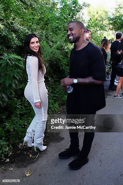 Kim Kardashian and Kanye West attend the Kanye West Yeezy Season 4 fashion show on September 7, 2016 in New York City.