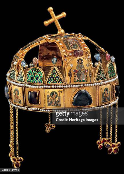 The Holy Crown of Hungary, 12th century. Found in the collection of Parliament Building, Budapest. Artist : Historic Object.