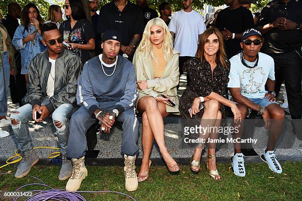 Tyga, Kylie Jenner, Carine Roitfeld and Pharrell Williams attend the Kanye West Yeezy Season 4 fashion show on September 7, 2016 in New York City.