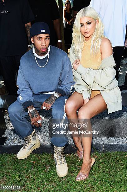 Tyga and Kylie Jenner attend the Kanye West Yeezy Season 4 fashion show on September 7, 2016 in New York City.