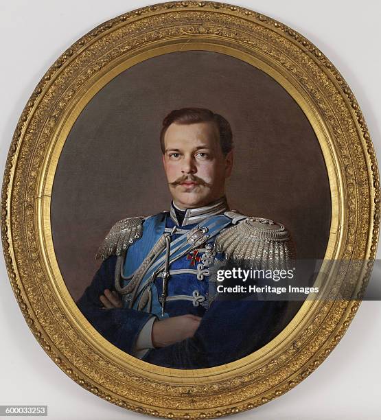 Portrait of the Emperor Alexander III , ca 1865. Private Collection. Artist : Zaryanko, Sergei Konstantinovich .