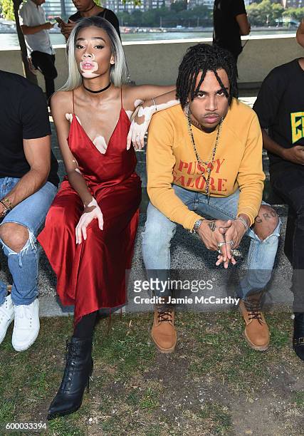 Model Winnie Harlow and Vic Mensa attend the Kanye West Yeezy Season 4 fashion show on September 7, 2016 in New York City.