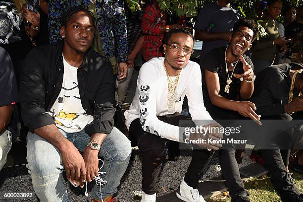 Pusha T, Quavo of Migos and Desiigner attends the Kanye West Yeezy Season 4 fashion show on September 7, 2016 in New York City.