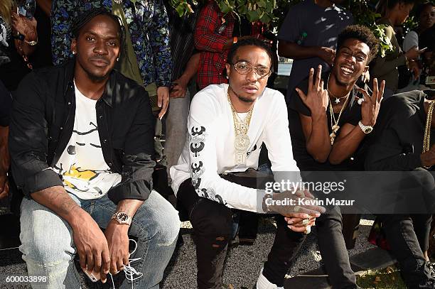 Pusha T, Quavo of Migos and Desiigner attend the Kanye West Yeezy Season 4 fashion show on September 7, 2016 in New York City.