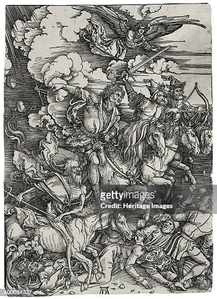 The Four Horsemen of the Apocalypse, ca 1498. Private Collection. Artist : Dürer, Albrecht .