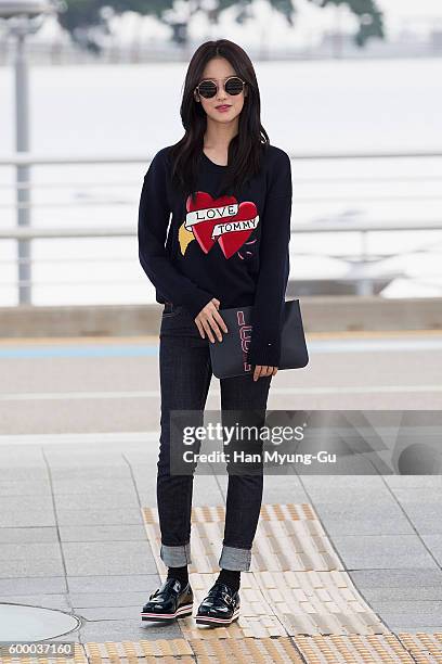 South Korean actress Oh Yeon-Seo is seen on departure at Incheon International Airport on September 7, 2016 in Incheon, South Korea.