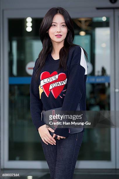 South Korean actress Oh Yeon-Seo is seen on departure at Incheon International Airport on September 7, 2016 in Incheon, South Korea.
