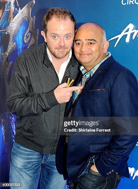 Bhasker Patel arrives at the press night for Cirque Du Soleil's 'Amaluna' at The Big Top, Intu Trafford Centre on September 7, 2016 in Manchester,...