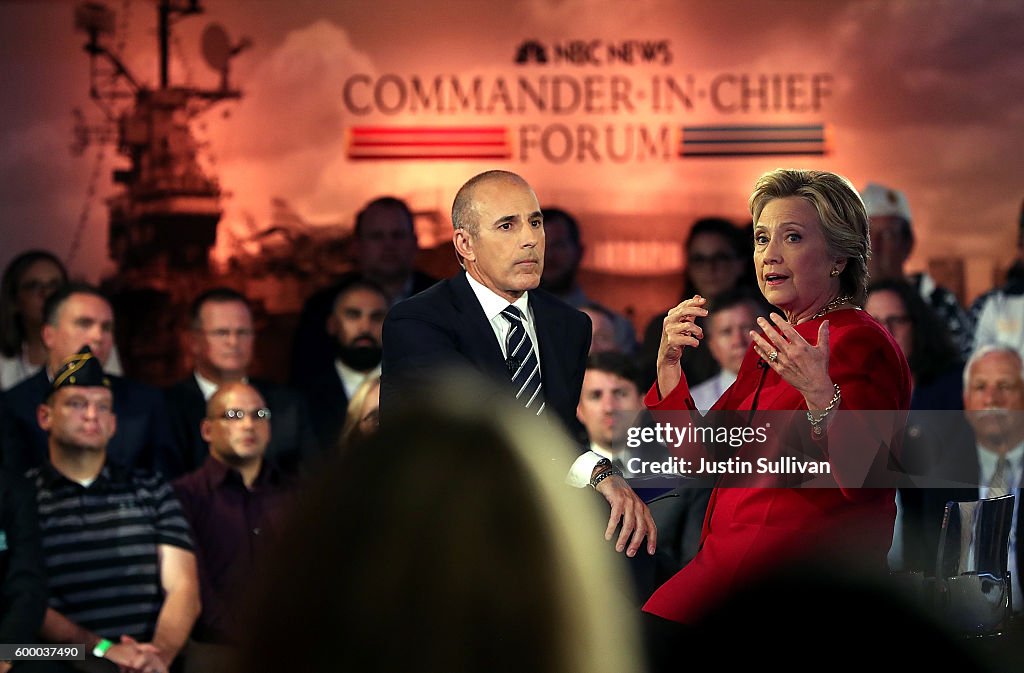 Democratic Presidential Nominee Hillary Clinton Takes Part In Candidate Forum In New York