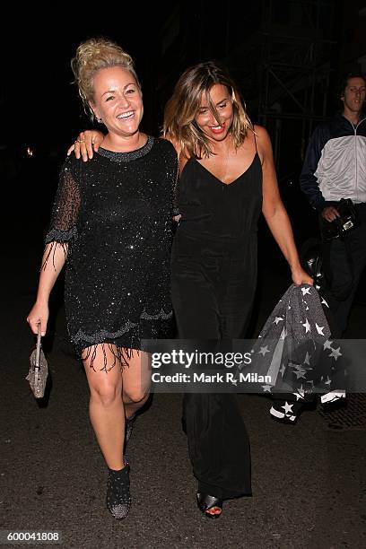 Jaime Winstone and Melanie Blatt attending the Ara Vartanian store opening party on September 7, 2016 in London, England.