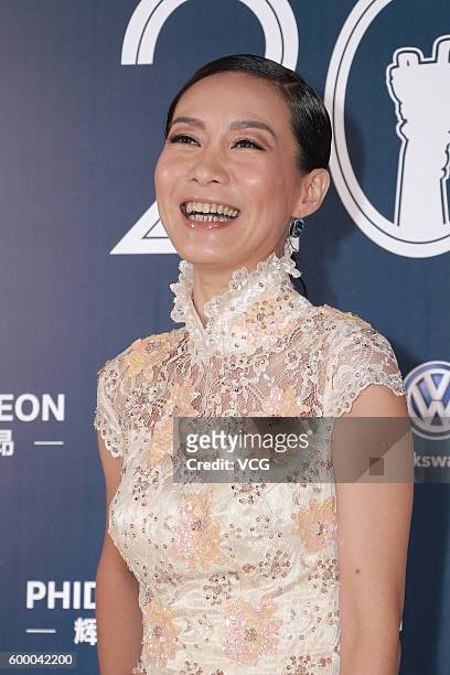 Actress and singer Bondy Chiu Hok-yee poses during the 20th Huading Awards and China Film Satisfaction Survey Release Ceremony at Kowloon Bay...